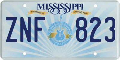 MS license plate ZNF823