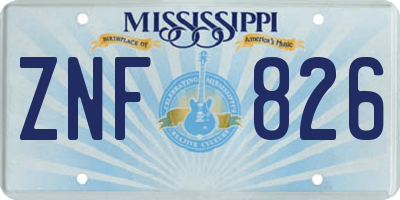 MS license plate ZNF826