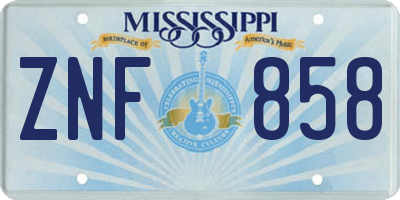 MS license plate ZNF858