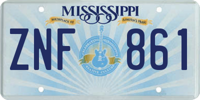 MS license plate ZNF861