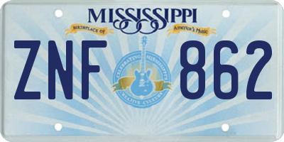 MS license plate ZNF862