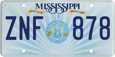 MS license plate ZNF878