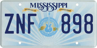 MS license plate ZNF898
