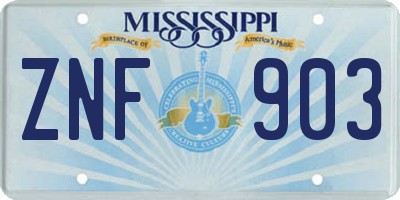 MS license plate ZNF903