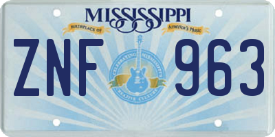 MS license plate ZNF963