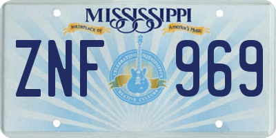 MS license plate ZNF969