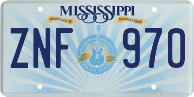 MS license plate ZNF970