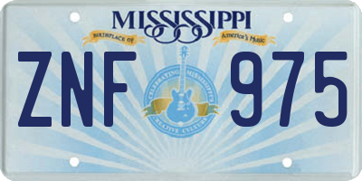 MS license plate ZNF975