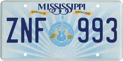 MS license plate ZNF993