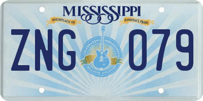 MS license plate ZNG079