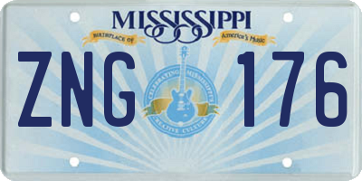 MS license plate ZNG176