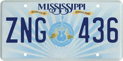 MS license plate ZNG436