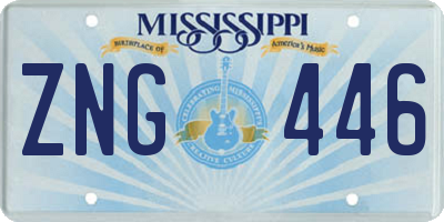 MS license plate ZNG446
