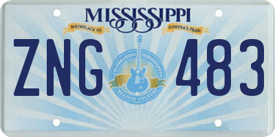 MS license plate ZNG483
