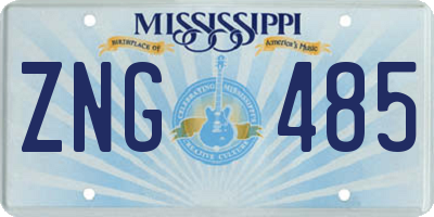 MS license plate ZNG485