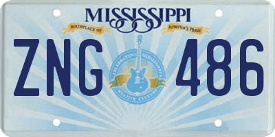 MS license plate ZNG486