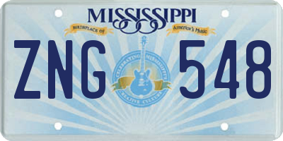 MS license plate ZNG548