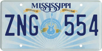 MS license plate ZNG554