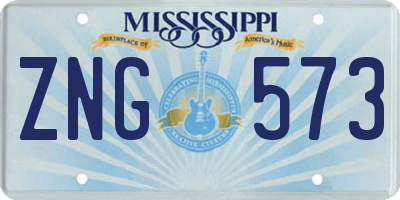 MS license plate ZNG573
