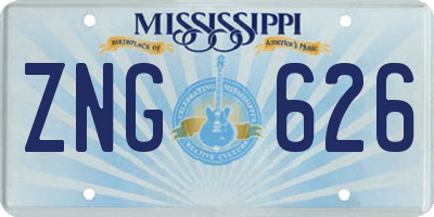 MS license plate ZNG626