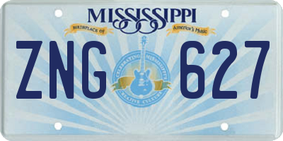 MS license plate ZNG627