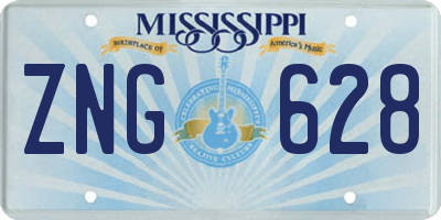 MS license plate ZNG628