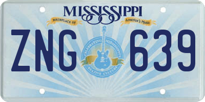 MS license plate ZNG639