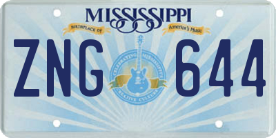 MS license plate ZNG644