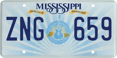 MS license plate ZNG659