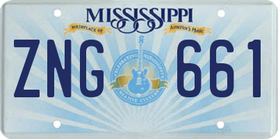 MS license plate ZNG661