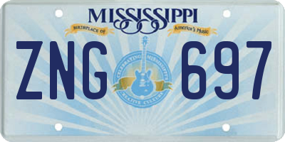 MS license plate ZNG697