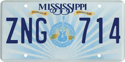 MS license plate ZNG714