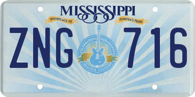 MS license plate ZNG716