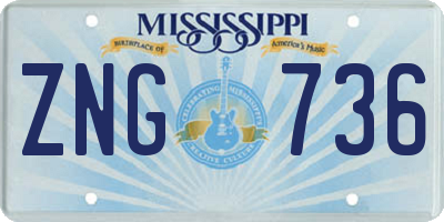 MS license plate ZNG736