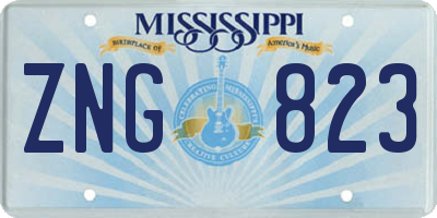 MS license plate ZNG823