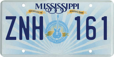 MS license plate ZNH161