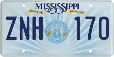 MS license plate ZNH170
