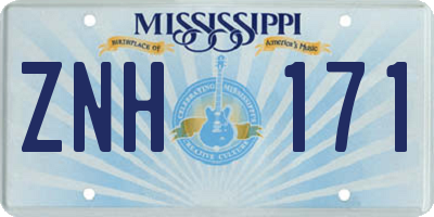 MS license plate ZNH171