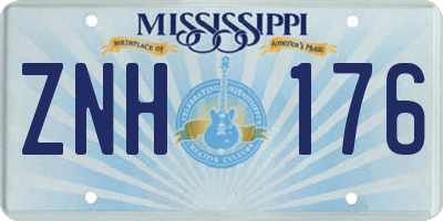 MS license plate ZNH176