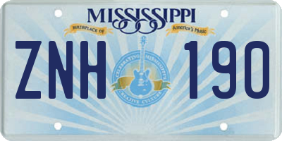 MS license plate ZNH190