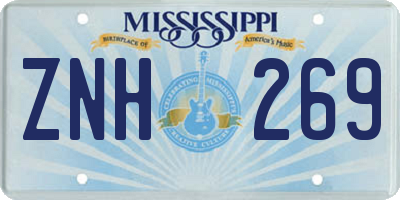 MS license plate ZNH269