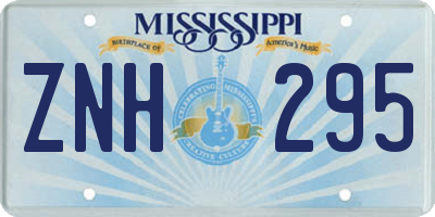 MS license plate ZNH295