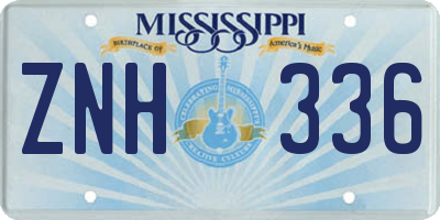 MS license plate ZNH336