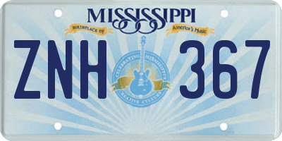 MS license plate ZNH367