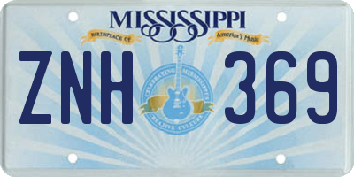 MS license plate ZNH369