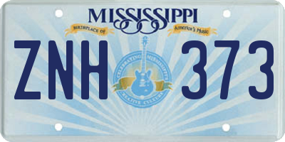 MS license plate ZNH373