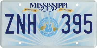 MS license plate ZNH395