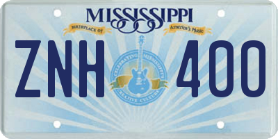 MS license plate ZNH400