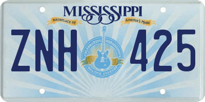 MS license plate ZNH425