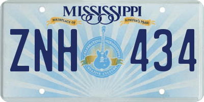 MS license plate ZNH434